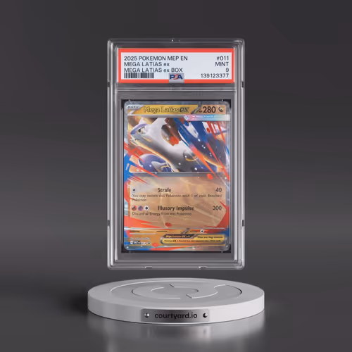 2025 Pokémon Mep EN-Me Black Star Promo #011 Mega Latias EX - Holo Mega Latias EX Box (PSA 9 MINT)