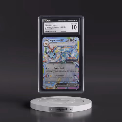 2025 Pokémon Pre EN-Prismatic Evolutions #023 Vaporeon EX - Holo Surprise Box Exclusive (CGC 10 GEM