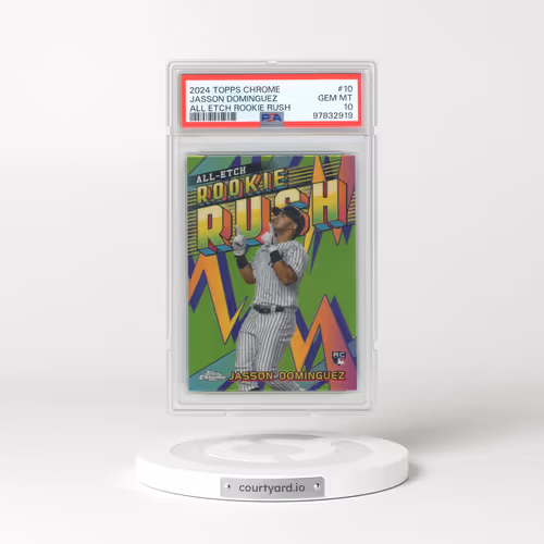 2024 Topps Chrome Chrome All Etch Rookie Rush #10 Jasson Dominguez (PSA 10 GEM MINT)