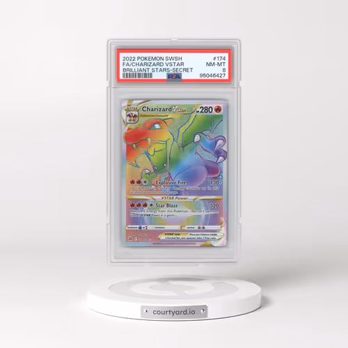 2022 Pokémon Sword & Shield Brilliant Stars #174 Charizard Vstar - Full Art Secret (PSA 8 NM-MT)