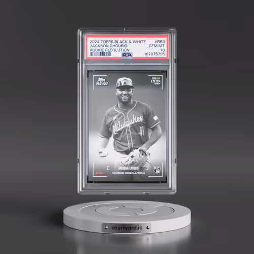 2024 Topps Black and White Rookie Resolution #RR3 Jackson Chourio (PSA 10 GEM MINT)