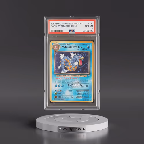 1997 Pokémon Rocket #130 Dark Gyarados - Holo (PSA 8 NM-MT)