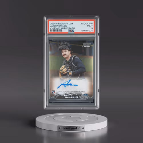 2024 Topps Stadium Club Chrome Autographs #SCCAAW Austin Wells (PSA 9 MINT)