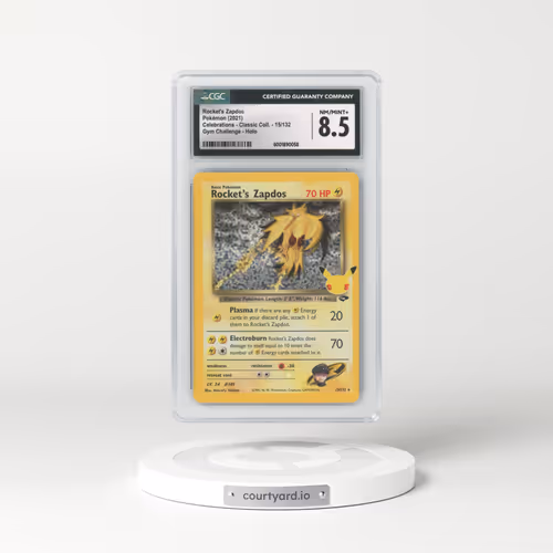 2021 Celebrations - Classic Collection #15/132 Rocket's Zapdos - Gym Challenge Holo (CGC 8.5 NM-MT+)