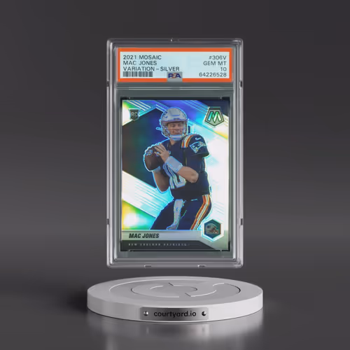 2021 Panini Mosaic #306V Mac Jones - Variation-Silver (PSA 10 GEM MINT)