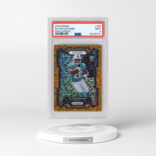 2023 Panini Prizm #365 DE'Von Achane - Disco Prizm (PSA 9 MINT)
