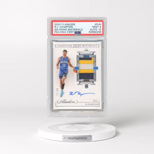 2020 Panini Flawless Signature Prime Materials #RJH RJ Hampton (PSA 9 MINT)