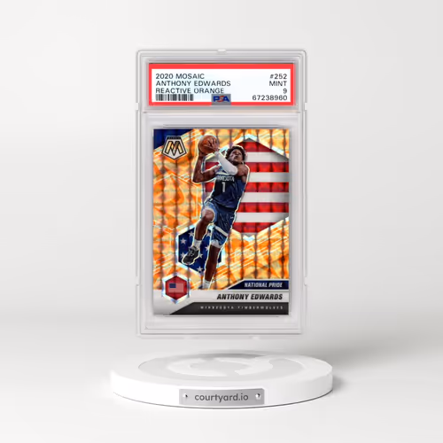 2020 Panini Mosaic #252 Anthony Edwards - Reactive Orange (PSA 9 MINT)