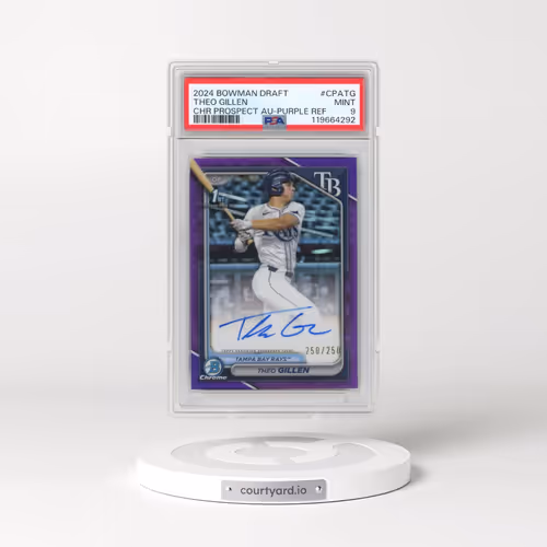 2024 Bowman Draft Chrome Prospect Autographs #CPATG Theo Gillen - Purple Refractor (PSA 9 MINT)