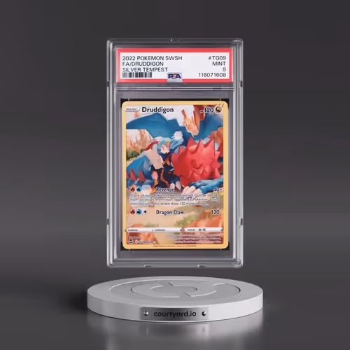 2022 Pokémon Sword & Shield Silver Tempest #TG09 Druddigon - Full Art (PSA 9 MINT)