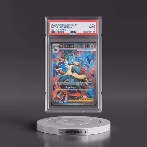 2025 Pokémon Meg EN-Mega Evolution #160 Mega Lucario EX - Holo Ultra Rare (PSA 9 MINT)