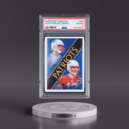 2000 Fleer #352 Dave Stachelski/Tom Brady (PSA 8 NM-MT)