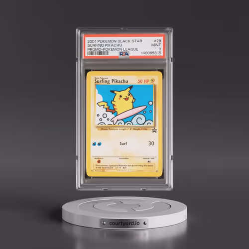 2001 Pokémon Promo Black Star #28 Surfing Pikachu - Pokemon League (PSA 9 MINT)