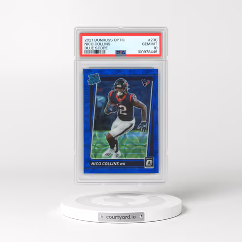 2021 Panini Donruss Optic #230 Nico Collins - Blue Scope (PSA 10 GEM MINT)