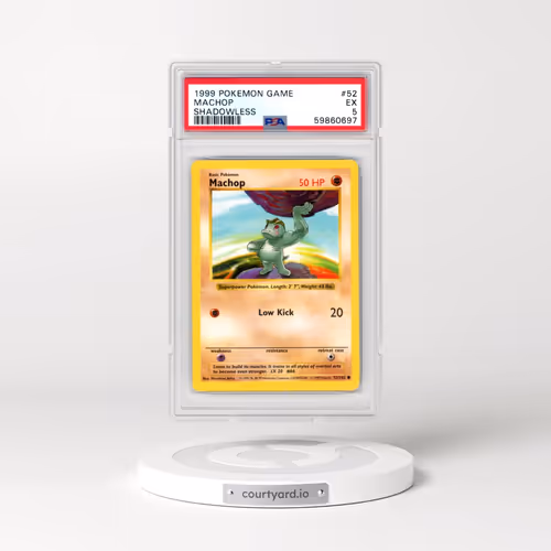 1999 Pokémon Game #52 Machop - Shadowless (PSA 5 EX)