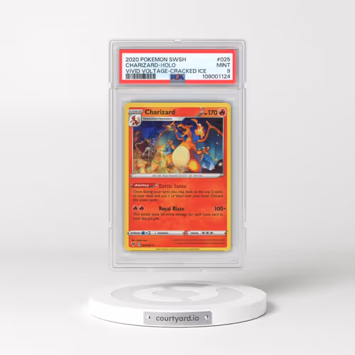 2020 Pokémon Sword & Shield Vivid Voltage #025 Charizard - Holo Cracked Ice (PSA 9 MINT)