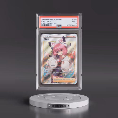 2021 Pokémon Sword & Shield Chilling Reign #194 Klara - Full Art (PSA 9 MINT)