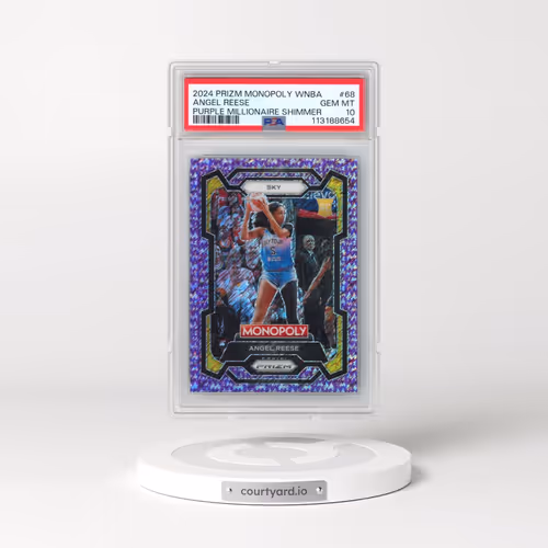 2024 Panini Prizm Monopoly WNBA #68 Angel Reese - Purple Millionaire Shimmer (PSA 10 GEM MINT)