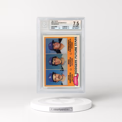 1981 Topps #302 Dodgers Future Star - Perconte/Scioscia/Valenzuela (BGS 7.5 NM+)
