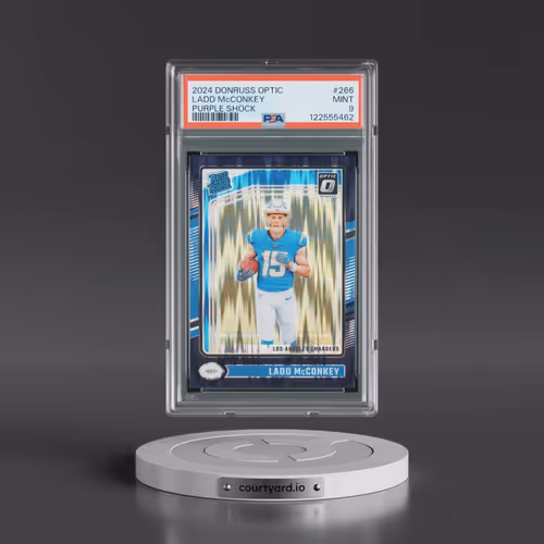 2024 Panini Donruss Optic #266 Ladd McConkey - Purple Shock (PSA 9 MINT)