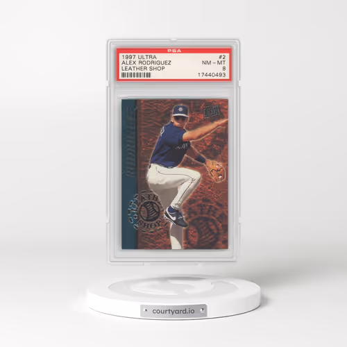 1997 Ultra Leather Shop #2 Alex Rodriguez (PSA 8 NM-MT)