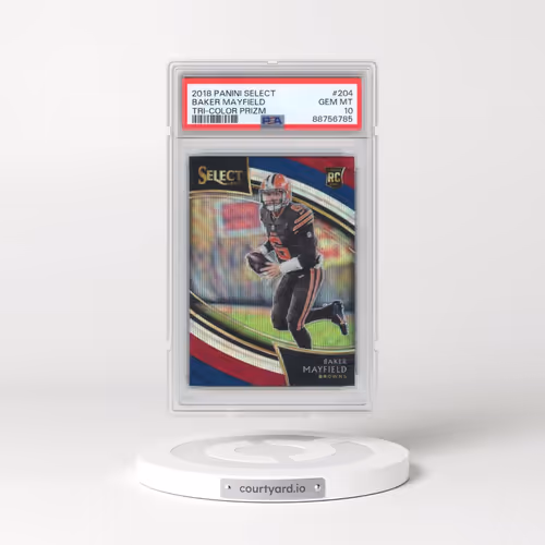 2018 Panini Select #204 Baker Mayfield - Tri-Color Prizm (PSA 10 GEM MINT)