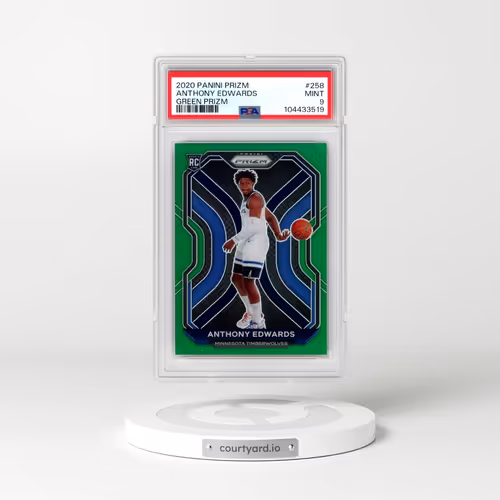 2020 Panini Prizm #258 Anthony Edwards - Green Prizm (PSA 9 MINT)