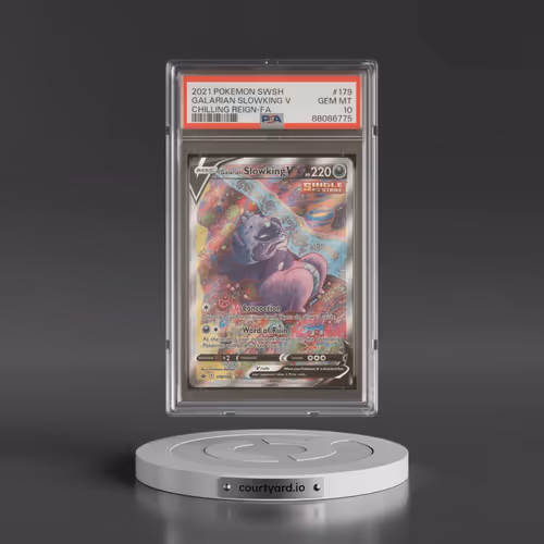 2021 Pokémon Sword & Shield Chilling Reign #179 Galarian Slowking V - Holo Full Art (PSA 10 GEM MINT