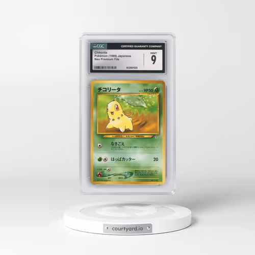 1999 Neo Premium File #152 Chikorita - No Rarity (CGC 9 MINT)