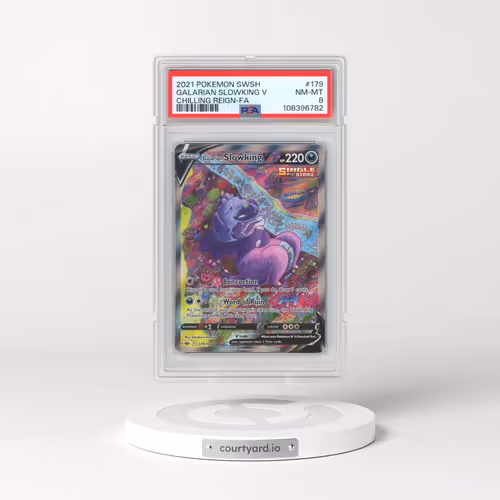 2021 Pokémon Sword & Shield Chilling Reign #179 Galarian Slowking V - Holo Full Art (PSA 8 NM-MT)