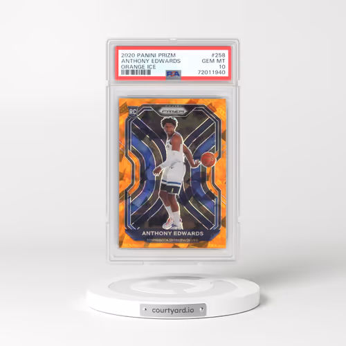 2020 Panini Prizm #258 Anthony Edwards - Orange Ice (PSA 10 GEM MINT)