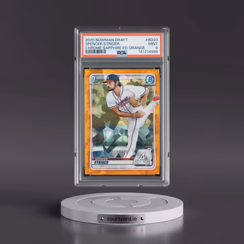 2020 Bowman Draft Chrome Sapphire Edition #BD20 Spencer Strider - Orange (PSA 9 MINT)