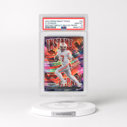 2023 Panini Prizm Draft Picks Instant Impact #II2 CJ Stroud - Red Ice Prizm (PSA 10 GEM MINT)