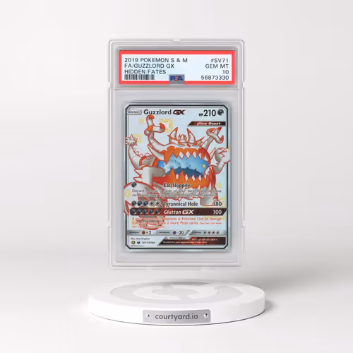 2019 Pokémon Sun & Moon Hidden Fates #SV71 Guzzlord GX - Holo Full Art (PSA 10 GEM MINT)