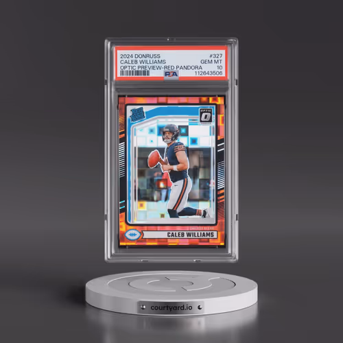 2024 Panini Donruss #327 Caleb Williams - Optic Preview-Red Pandora (PSA 10 GEM MINT)