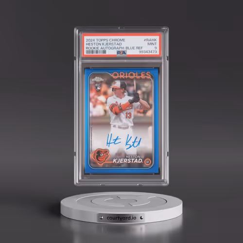 2024 Topps Chrome Rookie Autographs #RAHK Heston Kjerstad - Blue Refractor (PSA 9 MINT)