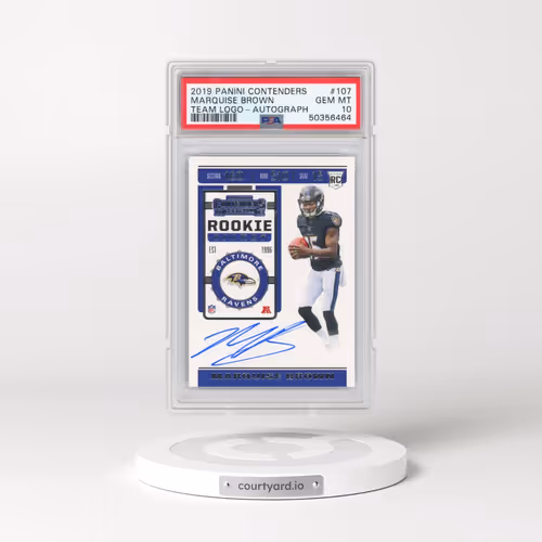 2019 Panini Contenders #107 Marquise Brown - Autograph (PSA 10 GEM MINT)