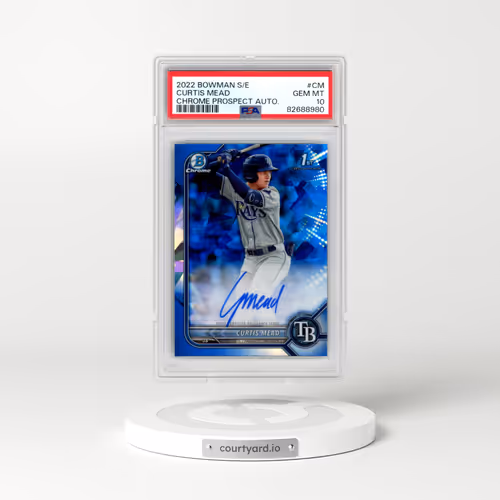 2022 Bowman Sapphire Edition Chrome Prospect Autographs #CM Curtis Mead (PSA 10 GEM MINT)