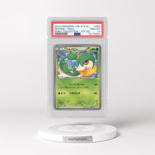 2013 Pokémon Black & White Shiny Collection #002 Servine - 1st Edition Holo (PSA 10 GEM MINT)