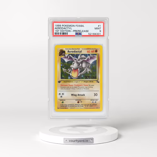 1999 Fossil #1 Aerodactyl - 1st Edition Holo (PSA 9 MINT)