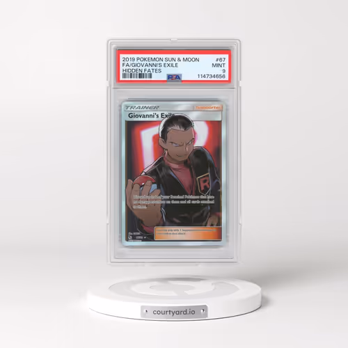 2019 Pokémon Sun & Moon Hidden Fates #67 Giovanni's Exile - Full Art (PSA 9 MINT)