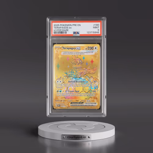 2025 Pokémon Pre EN-Prismatic Evolutions #180 Terapagos EX - Holo Hyper Rare (PSA 9 MINT)