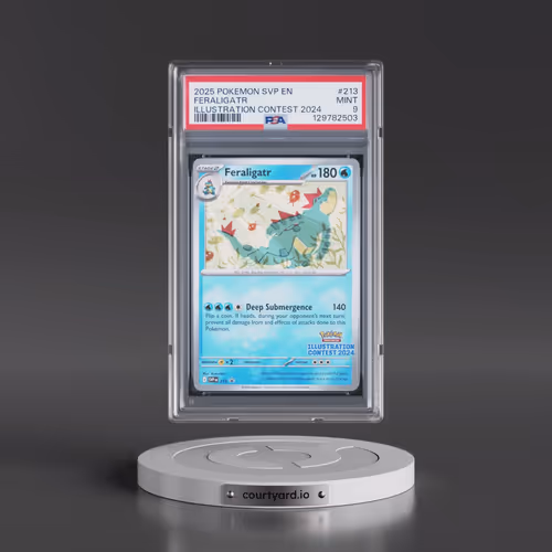 2025 Pokémon Svp EN-SV Black Star Promo #213 Feraligatr - Illustration Contest 2024 (PSA 9 MINT)