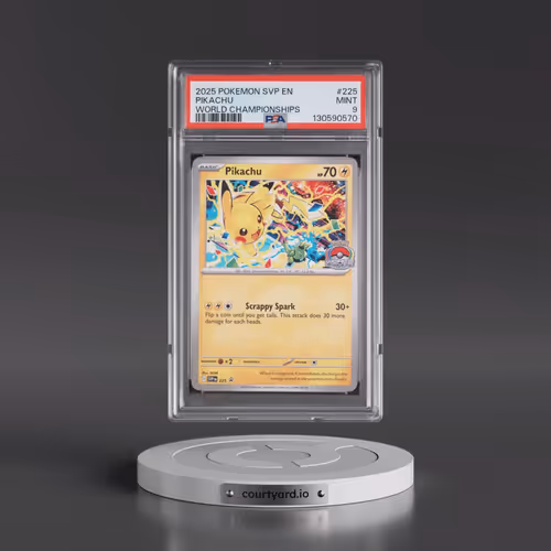 2025 Pokémon Svp EN-SV Black Star Promo #225 Pikachu - World Championships (PSA 9 MINT)