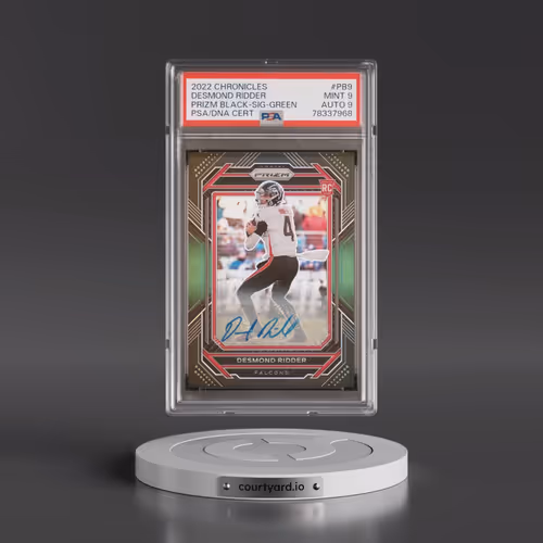 2022 Panini Chronicles Prizm Black #PB9 Desmond Ridder - Signature-Green (PSA 9 MINT)