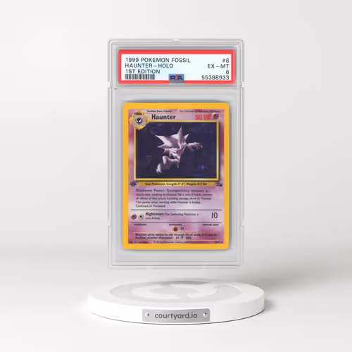 1999 Pokémon Fossil #6 Haunter - 1st Edition Holo (PSA 6 EX-MT)