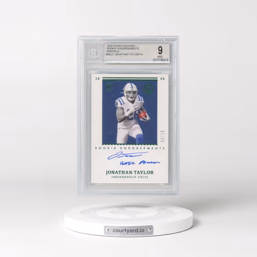 2020 Panini Encased Rookie Endorsements Emerald #REJT Jonathan Taylor/10 (BGS 9 MINT)