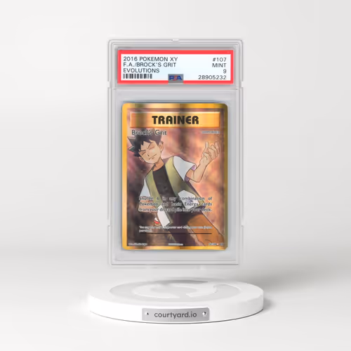 2016 Pokémon XY Evolutions #107 Brock's Grit - Full Art (PSA 9 MINT)