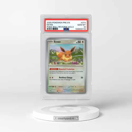 2025 Pokémon Pre EN-Prismatic Evolutions #074 Eevee - Reverse Holo Poke Ball (PSA 10 GEM MINT)