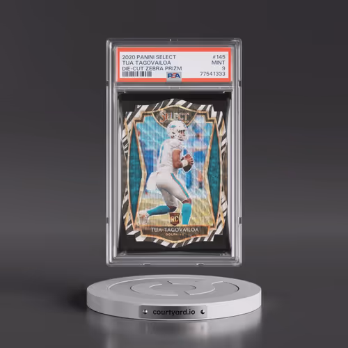 2020 Panini Select #145 Tua Tagovailoa - Die-Cut Zebra Prizm (PSA 9 MINT)